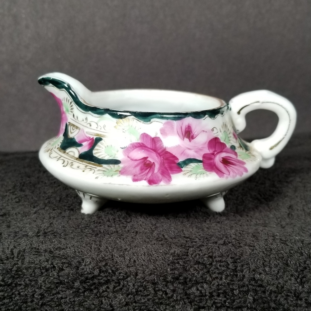 $5 for $25 BUNDLE OFFER ANTIQUE IPPON Floral Ceramic Creamer with Pink Accents